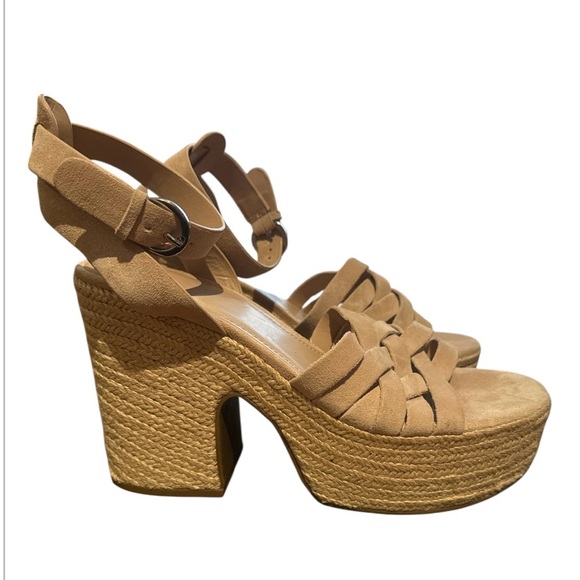 Marc Fisher Shoes - 🆕 Marc Fisher Womens Oaten Suede Espadrille Platform Sandal Sz 10